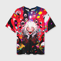 Футболка оверсайз женская Сумасшедшая аниме девочка от нейросети, цвет: 3D-принт