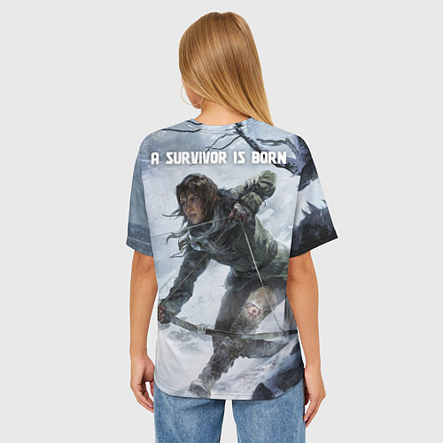 Женская футболка оверсайз Lara is hunting / 3D-принт – фото 4