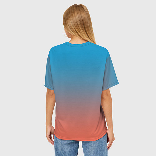 Женская футболка оверсайз Кибер-заяц - нейросеть / 3D-принт – фото 4