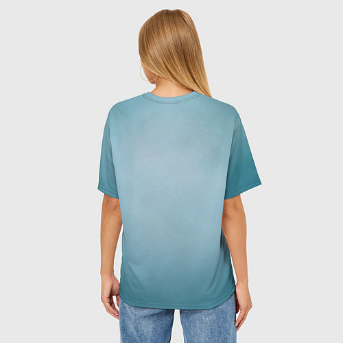 Женская футболка оверсайз Букет полевых цветов на ткани / 3D-принт – фото 4