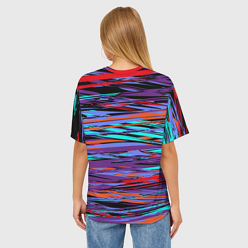 Женская футболка оверсайз Наляпистые краски / 3D-принт – фото 4