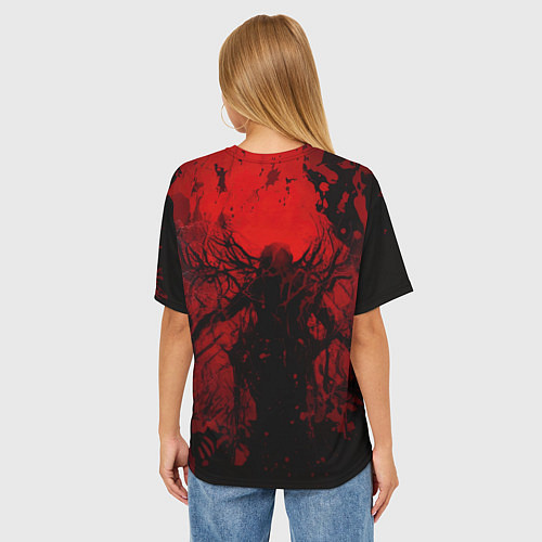 Женская футболка оверсайз Боевой кибернетический демон / 3D-принт – фото 4