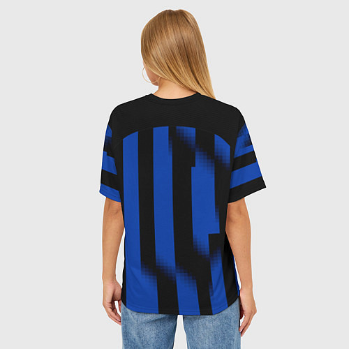 Женская футболка оверсайз ФК Интер форма 2324 домашняя / 3D-принт – фото 4