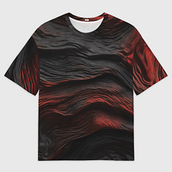 Футболка оверсайз женская Black red texture, цвет: 3D-принт
