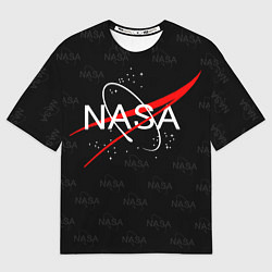 Женская футболка оверсайз Nasa dark metter