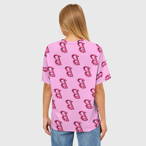 Женская футболка оверсайз B is for Barbie / 3D-принт – фото 4