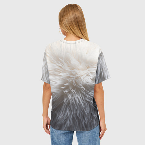 Женская футболка оверсайз Брутальный бегемот / 3D-принт – фото 4