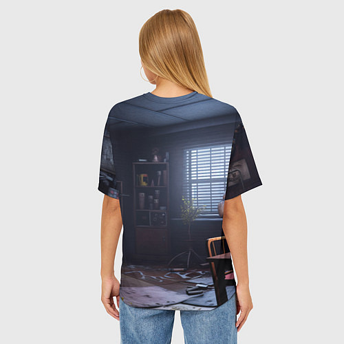 Женская футболка оверсайз Бонни в комнате / 3D-принт – фото 4