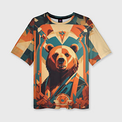 Женская футболка оверсайз Гордый медведь