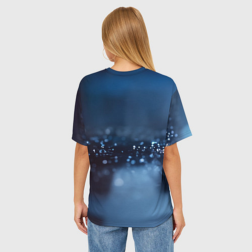 Женская футболка оверсайз Кубики льда с дымком / 3D-принт – фото 4
