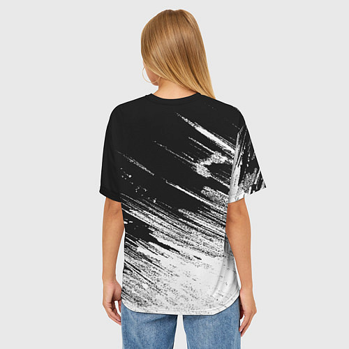 Женская футболка оверсайз Ducati - потертости краски / 3D-принт – фото 4