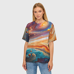 Футболка оверсайз женская Космическое путешествие, цвет: 3D-принт — фото 2