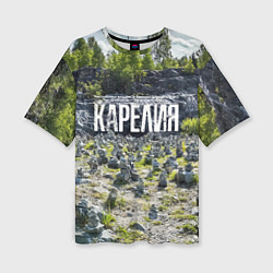 Футболка оверсайз женская Карелия, цвет: 3D-принт