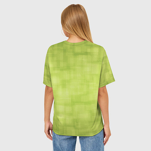 Женская футболка оверсайз Green and square / 3D-принт – фото 4