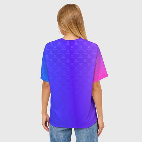 Женская футболка оверсайз Astro pattern / 3D-принт – фото 4