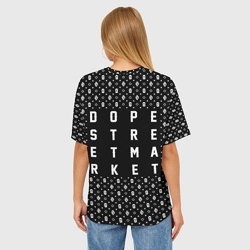Женская футболка оверсайз Dope street market Korea / 3D-принт – фото 4