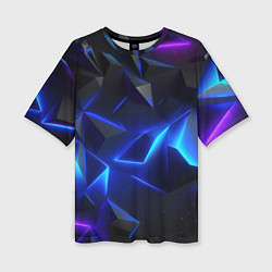 Футболка оверсайз женская Blue dark neon, цвет: 3D-принт