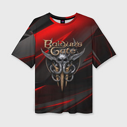 Женская футболка оверсайз Baldurs Gate 3 logo geometry