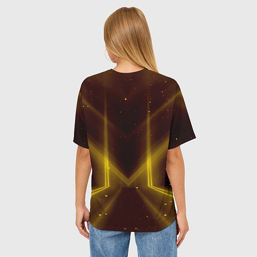 Женская футболка оверсайз Baldurs Gate 3 logo black gold / 3D-принт – фото 4