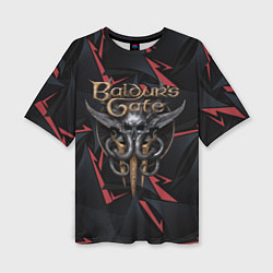 Футболка оверсайз женская Baldurs Gate 3 logo dark red, цвет: 3D-принт