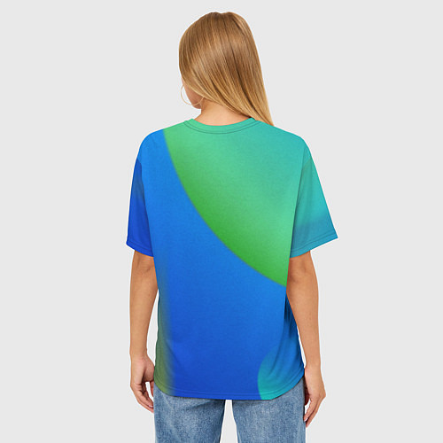 Женская футболка оверсайз Яркий синий круг / 3D-принт – фото 4