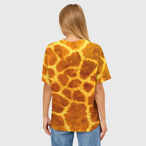 Женская футболка оверсайз Шкура жирафа - текстура / 3D-принт – фото 4
