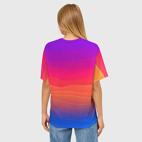 Женская футболка оверсайз Midjourney Логотип с фоном / 3D-принт – фото 4