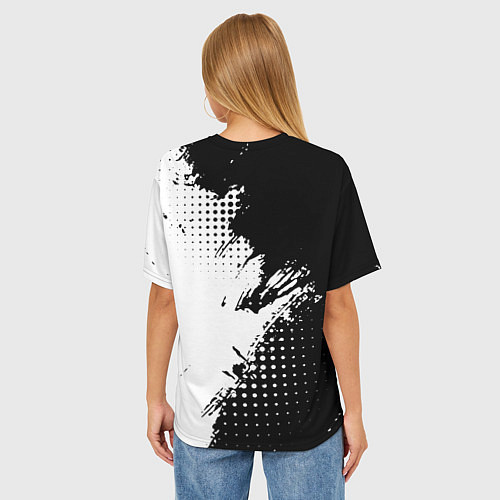 Женская футболка оверсайз Alpina - черно-белый / 3D-принт – фото 4