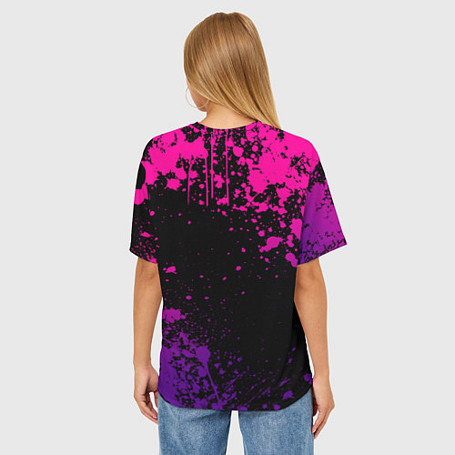 Женская футболка оверсайз One piece - пурпурный гир 5 / 3D-принт – фото 4