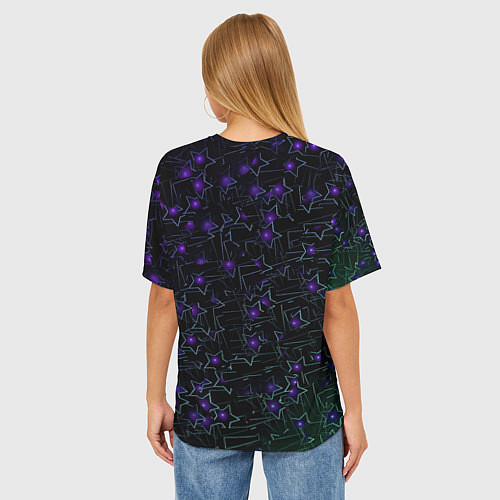 Женская футболка оверсайз Звездные сети / 3D-принт – фото 4