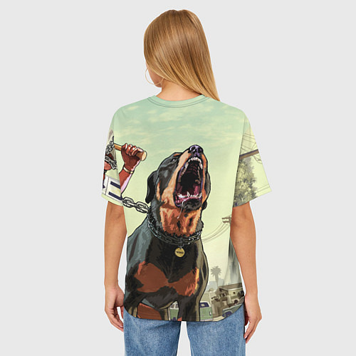 Женская футболка оверсайз Собака из GTA / 3D-принт – фото 4
