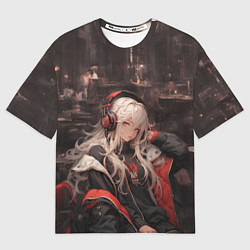 Футболка оверсайз женская Девчонка меломанка, цвет: 3D-принт