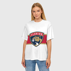 Футболка оверсайз женская Florida panthers - uniform - hockey, цвет: 3D-принт — фото 2