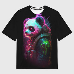 Футболка оверсайз женская Cyberpunk panda, цвет: 3D-принт