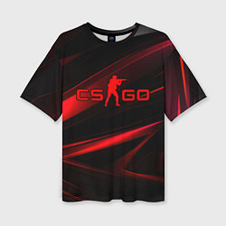 Футболка оверсайз женская CSGO red black logo, цвет: 3D-принт