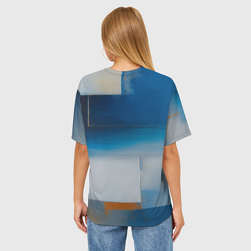 Женская футболка оверсайз Синяя палитра / 3D-принт – фото 4