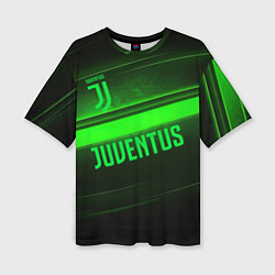 Женская футболка оверсайз Juventus green line