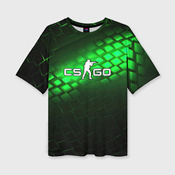 Футболка оверсайз женская CSGO green light logo, цвет: 3D-принт