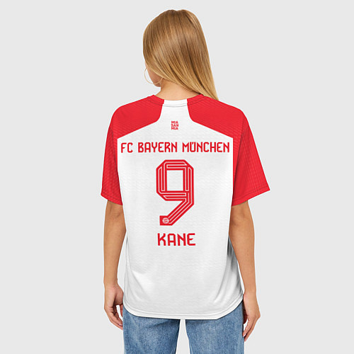 Женская футболка оверсайз Харри Кейн Бавария Мюнхен форма 2324 домашняя / 3D-принт – фото 4