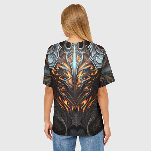 Женская футболка оверсайз Огненный доспех рыцаря Dark Souls / 3D-принт – фото 4