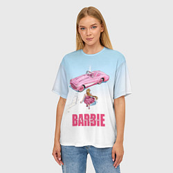 Футболка оверсайз женская Барби на дороге, цвет: 3D-принт — фото 2