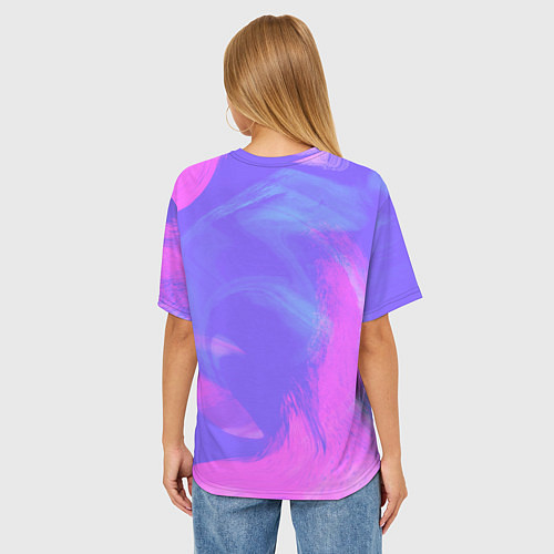 Женская футболка оверсайз Сиреневая абстракция / 3D-принт – фото 4