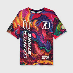 Футболка оверсайз женская CS 2 hyper beast, цвет: 3D-принт