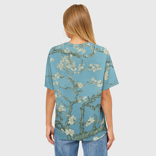 Женская футболка оверсайз Цветущие ветки миндаля - картина ван Гога / 3D-принт – фото 4