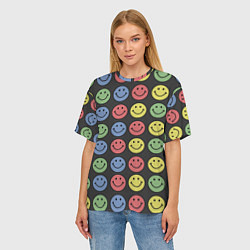 Футболка оверсайз женская Smiley, цвет: 3D-принт — фото 2