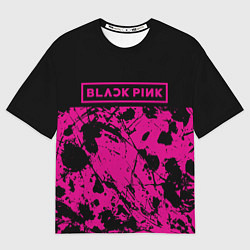 Футболка оверсайз женская Black pink - emblem - pattern - music, цвет: 3D-принт