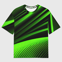 Футболка оверсайз женская Зеленый яркая текстура, цвет: 3D-принт