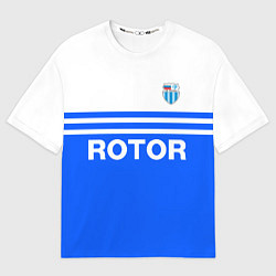 Футболка оверсайз женская ФК Ротор - синии линии, цвет: 3D-принт