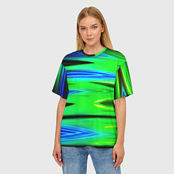 Футболка оверсайз женская Green blut geometry, цвет: 3D-принт — фото 2