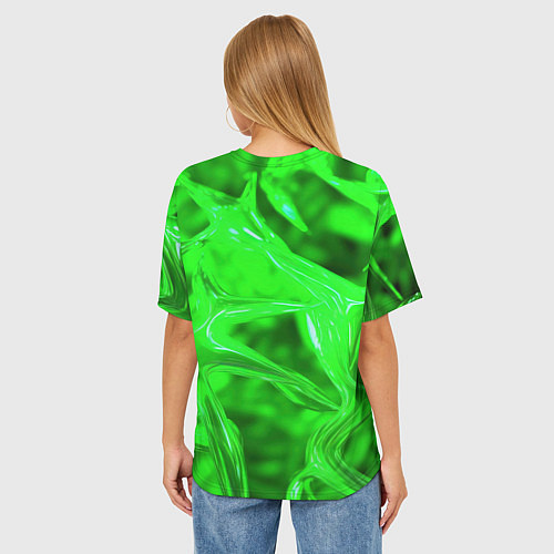 Женская футболка оверсайз Geometry green / 3D-принт – фото 4